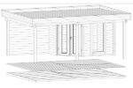 Petit Abri de Jardin Avec Terrasse « Remo-3 » 6m² | 4 x 6 m | 44mm – Image 4