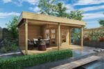 Petit Abri de Jardin Avec Terrasse « Remo-3 » 6m² | 4 x 6 m | 44mm