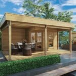 Petit Abri de Jardin Avec Terrasse « Remo-3 » 6m² | 4 x 6 m | 44mm