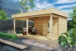 Petit Abri de Jardin Avec Terrasse « Remo-3 » 6m² | 4 x 6 m | 44mm – Image 2