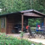 Abri de jardin avec auvent « Nora D » 9m² | 44mm