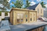 Abri de jardin au sol « Lucas D » avec auvent 9m² | 44mm – Image 3
