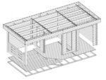 Chalet de jardin avec auvent « Paula » 12.5m² | 44mm – Image 4