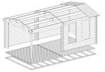 Abri de jardin avec auvent au sol « Nora E » 9m² | 44mm – Image 10