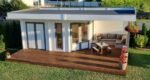Chalet de jardin avec auvent « Paula » 12.5m² | 44mm