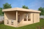 Chalet de jardin avec auvent « Paula » 12.5m² | 44mm – Image 7