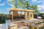 Abri bioclimatique en bois "Remo-2" - 8m² | Murs 44mmen bois "Remo-2" - 8m² | Murs 44mm