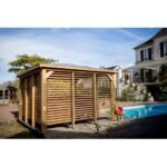 Pool House Blueterm en bois 12.32 m² - 2 parois ventelles et 2 comptoirs, Pose Sans – Image 3