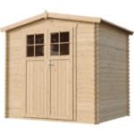 Timbela – Abri de jardin bois 4,33 m² avec double porte verrouillable – Dimensions L236 x l226 x H218 cm – Pin nordique traité – M369F – Image 5