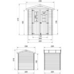 Timbela – Abri de jardin en bois 4,33 m² – Dimensions L236 x l226 x H218 cm – Toit en contreplaqué résistant à l'eau – M369C – Image 3