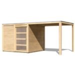 Abri Jardin Bois Massif 19mm Qubic 6m² Toit Plat Appentis