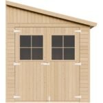 Abri de Jardin en Bois Naturel (avec paroi latérale) - Stockage extérieur avec fenêtres- H244x218x318 cm/6 m2, hangar en bois naturel - Atelier rangement outils et vélos- TIMBELA M339A