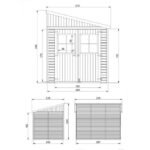 Abri de Jardin en Bois Naturel (avec paroi latérale) - Stockage extérieur avec fenêtres- H244x218x318 cm/6 m2, hangar en bois naturel - Atelier rangement outils et vélos- TIMBELA M339A – Image 6