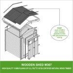 Timbela – Abri de jardin en bois M367 – Dimensions extérieures L196 x l136 cm – Surface 1,98 m² – Toit imperméable – Fenêtres en plexiglas - I196xL136xH218 – Image 6