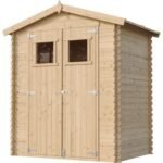 Timbela – Abri de jardin en bois M367 – Dimensions extérieures L196 x l136 cm – Surface 1,98 m² – Toit imperméable – Fenêtres en plexiglas - I196xL136xH218 – Image 5