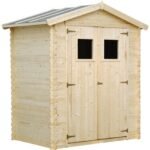 Timbela – Abri de jardin en bois M367 – Dimensions extérieures L196 x l136 cm – Surface 1,98 m² – Toit imperméable – Fenêtres en plexiglas - I196xL136xH218 – Image 4
