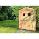 Timbela – Abri de jardin en bois M367 – Dimensions extérieures L196 x l136 cm – Surface 1,98 m² – Toit imperméable – Fenêtres en plexiglas - I196xL136xH218 – Image 2