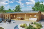 Chalet en bois habitable 3 chambres « Holiday C Max » | 16 x 7 m