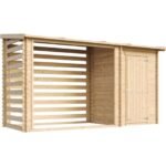 TIMBELA M205 Abri de jardin+ Chalet pour vélos - 348 x 146 cm - 2,54 m2+1,1 m2