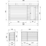 TIMBELA M205 Abri de jardin+ Chalet pour vélos - 348 x 146 cm - 2,54 m2+1,1 m2 – Image 7