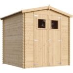 Timbela – Abri de jardin bois 3,53 m² – Dimensions L216 x l206 x H218 cm – Toit en contreplaqué résistant à l'eau – M343 - I216xL206xH218