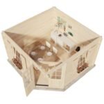 Alpholz – Abri de jardin pentagonal en bois 28 mm – Dimensions 350 x 350 cm – Hauteur 275 cm – Double porte 134 x 190 cm – Volets et bacs à fleurs inclus – Image 5