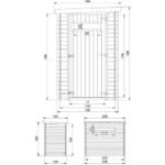 Timbela – Abri de jardin en bois M306A – Dimensions l239xL144xH198 cm – Surface 2,63 m² – Toit imperméable avec fenêtres en plexiglas – Image 3