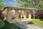 Chalet de jardin avec auvent « Costa A » | 5 x 5 m