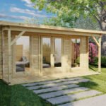 Chalet de jardin avec auvent « Costa A » | 5 x 5 m