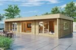 Maison en bois toit plat « Holiday S1 » | 12 x 6 m