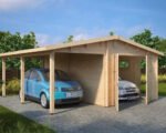 Double carport garage en bois « Hansa G » | 6 x 6 m