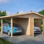 Double carport garage en bois « Hansa G » | 6 x 6 m
