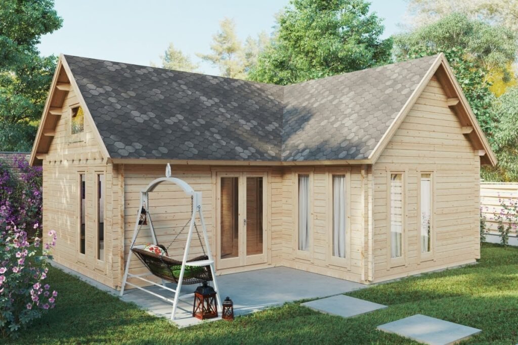 Chalet en bois habitable 50m2 Holiday Q Chalet en bois habitable avec mezzanine « Holiday Q » | 8 x 7 m – Image 1
