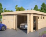 Garage en bois 2 voitures « Hansa F1 » | 6 x 6 m – Image 3