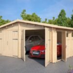 Garage en bois pour 2 voitures « Hansa E » | 6 x 6 m