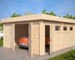 Garage en bois toit plat « Hansa D » | 5 x 6 m