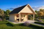 Chalet de jardin avec auvent « Mark » | 4 x 4 m – Image 7
