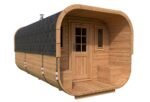 Grand sauna tonneau contemporain | 5 x 2 m