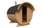 Petit sauna tonneau avec auvent | 3 x 2 m