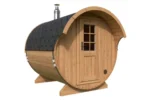 Petit sauna tonneau avec auvent | 3 x 2 m – Image 3