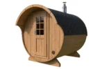 Petit sauna tonneau avec auvent | 3 x 2 m – Image 4