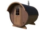 Petit sauna tonneau avec auvent | 3 x 2 m – Image 8