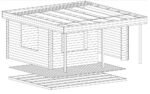 Abri de jardin avec auvent « Ian C » | 5 x 4 m – Image 2