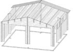 Garage en bois pour 2 voitures « Hansa E » | 6 x 6 m – Image 4