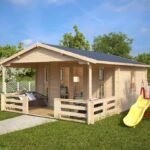 Bungalow bois avec auvent et terrasse « Henry » | 6 x 4 m
