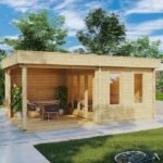 Abri de jardin avec auvent « Lucas E » | 6 x 3 m
